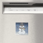 Schneemann mit Hintergrund - Magnet (In Situ (Geschirrspüler))
