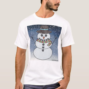 Schneemann mit Hintergrund (weiß) - Leichte Herren T-Shirt