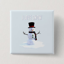 Schneemann mit Hut und Schal. Ich liebe Schnee