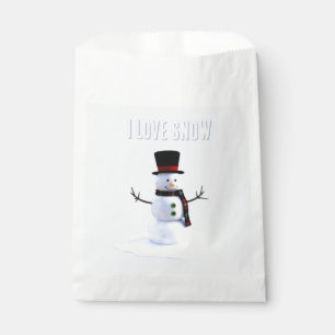 Schneemann mit Hut und Schal. Ich liebe Schnee Geschenktütchen