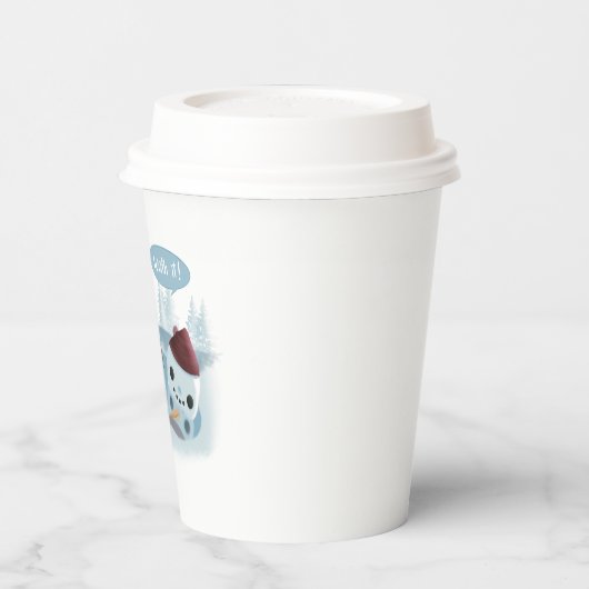 Schneemann mit Kakao schmelzen Pappbecher (Links)