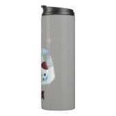 Schneemann mit Kakao Thermosbecher (Nach rechts gedreht)