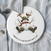 Schneemann mit Kardinalen Button (Beispiel)