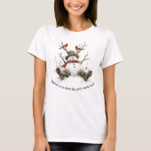 Schneemann mit Kardinalen T-Shirt (Vorderseite)