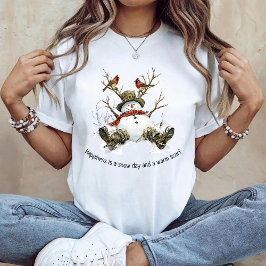 Schneemann mit Kardinalen T-Shirt