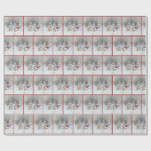 Schneemann mit Kranz für Hirsch Geschenkpapier (Flach)