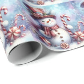 Schneemann mit Lebkutscherl und Pfefferminz Geschenkpapier (Rolleneckpunkt)
