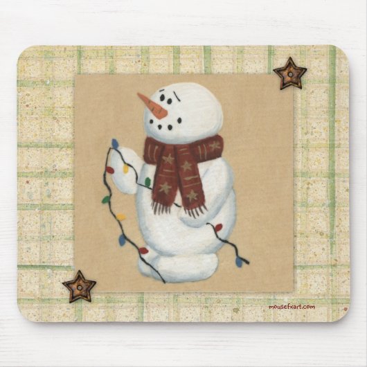 Schneemann mit Lichtmousepad Mousepad (Vorne)