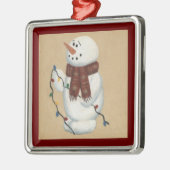 Schneemann mit Lichtschmuck Ornament Aus Metall (Links)