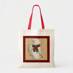 Schneemann mit Lichtspieltasche Tragetasche