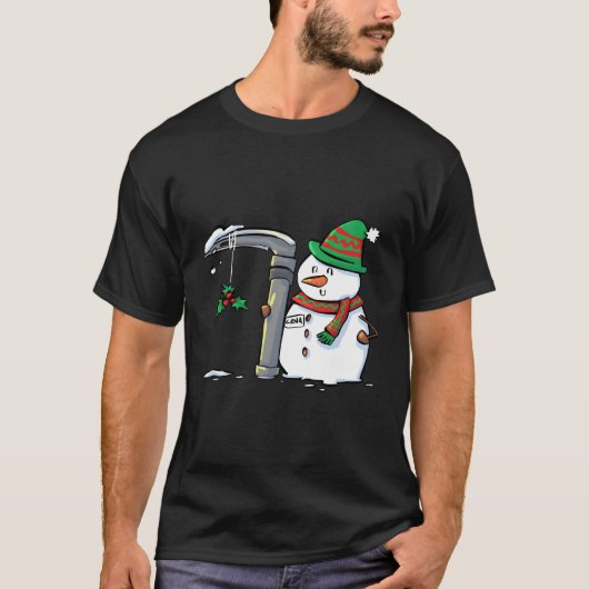 Schneemann mit Mac 3 Anästhesie zu Weihnachten T-Shirt (Vorderseite)