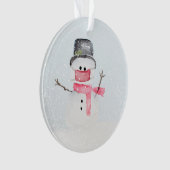 Schneemann mit Maske 2020 Weihnachts-Acryl-Ornamen Ornament (Vorderseite)