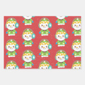 Schneemann mit Matching Back Geschenkpapier Set (Vorderseite)