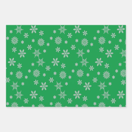 Schneemann mit mehrfarbiger Schneeflocke Geschenkpapier Set (Vorderseite 3)