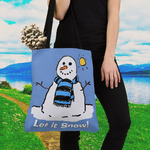 Schneemann mit Nachricht - Lass es schneien! Tasche