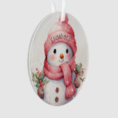 Schneemann mit Namen Acrylic Ornament (Vorderseite)