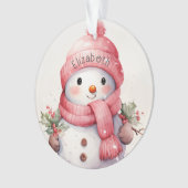 Schneemann mit Namen Acrylic Ornament (Vorderseite)