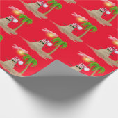 Schneemann mit Palme Geschenkpapier (Ecke)