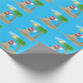 Schneemann mit Palme Geschenkpapier (Ecke)