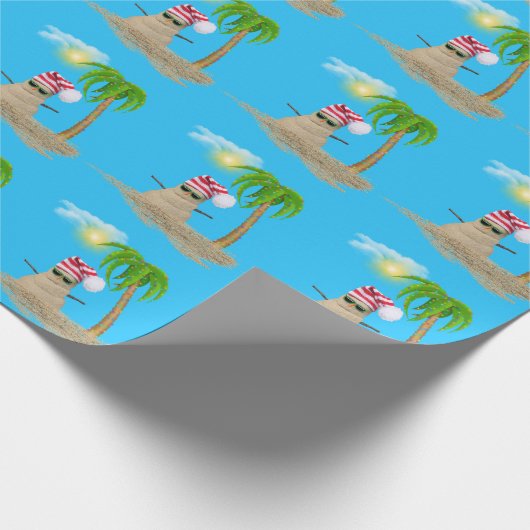 Schneemann mit Palme Geschenkpapier (Ecke)