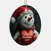 Schneemann mit Personalisiertem Ornament des Roten (Rechts)