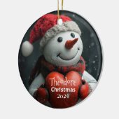 Schneemann mit Personalisiertem Ornament des Roten (Links)
