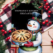 Schneemann mit Personalisierten Weihnachten Geschirrtuch