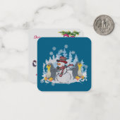 Schneemann mit Pinguinen Mitteilungskarte (Vorderseite/Rückseite Beispiel)