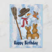 Schneemann mit Postkarte (Vorderseite)