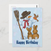 Schneemann mit postkarte (Vorne/Hinten)