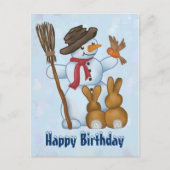 Schneemann mit postkarte (Vorderseite)