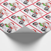 Schneemann mit Raccos Schnee Weihnachten Geschenkpapier (Ecke)