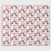 Schneemann mit Raccos Schnee Weihnachten Geschenkpapier (Flach)