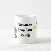 Schneemann mit Rad Kaffeetasse (Mittel)