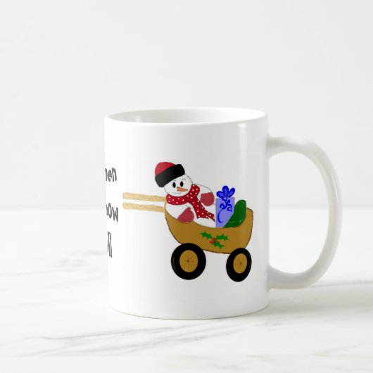 Schneemann mit Rad Kaffeetasse (Rechts)
