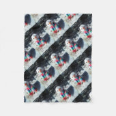 Schneemann mit Rainbow Scarf Fleecedecke (Vorderseite)