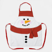 Schneemann mit Red Scarf Weihnachten Schürze (Vorderseite)