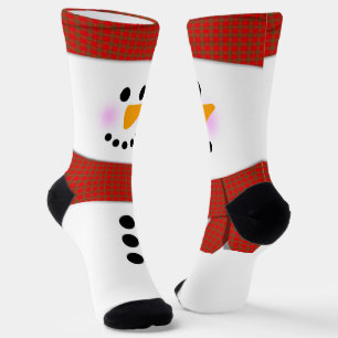 Schneemann mit Red Scarf Weihnachten Socken