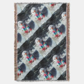 Schneemann mit Regenbogen-Scarf Decke (Vorderseite Vertikal)