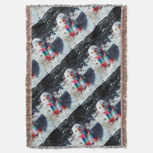 Schneemann mit Regenbogen-Scarf Decke (Vorderseite Vertikal)