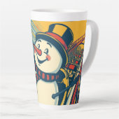 Schneemann mit Rollerfahrt auf dem Untersetzer Milchtasse (Rechte Ecke)