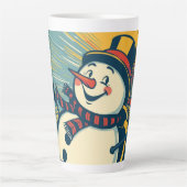 Schneemann mit Rollerfahrt auf dem Untersetzer Milchtasse (Vorderseite)