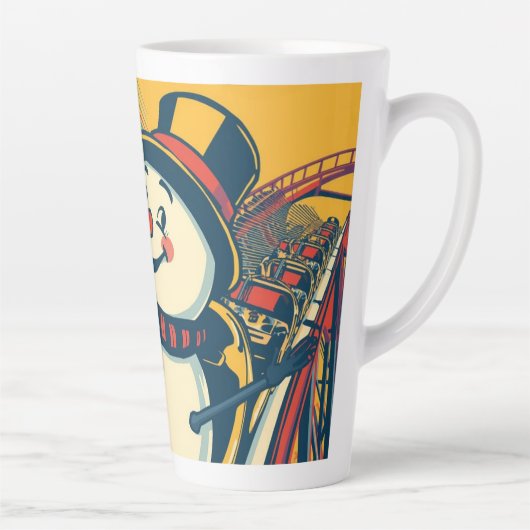 Schneemann mit Rollerfahrt auf dem Untersetzer Milchtasse (Rechts)