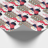 Schneemann mit Rot Geschenkpapier (Ecke)