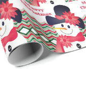 Schneemann mit Rot Geschenkpapier (Rolleneckpunkt)