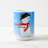 Schneemann mit rotem Schal und schwarzem Hut im Sc Verwandlungstasse (Zentrum)