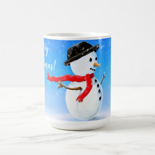 Schneemann mit rotem Schal und schwarzem Hut im Sc Verwandlungstasse (Zentrum)