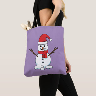 Schneemann mit roter Mütze und Schal Tasche