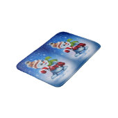 Schneemann mit Schal Badematte (Schrägansicht)