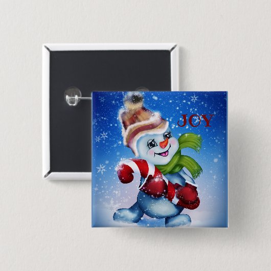 Schneemann mit Schal Button (Vorne & Hinten)